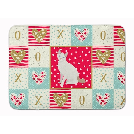 Carolines Treasures 19 x 27 in. Korean Bobtail Cat Love Machine Washable Memory Foam Mat CK5768RUG